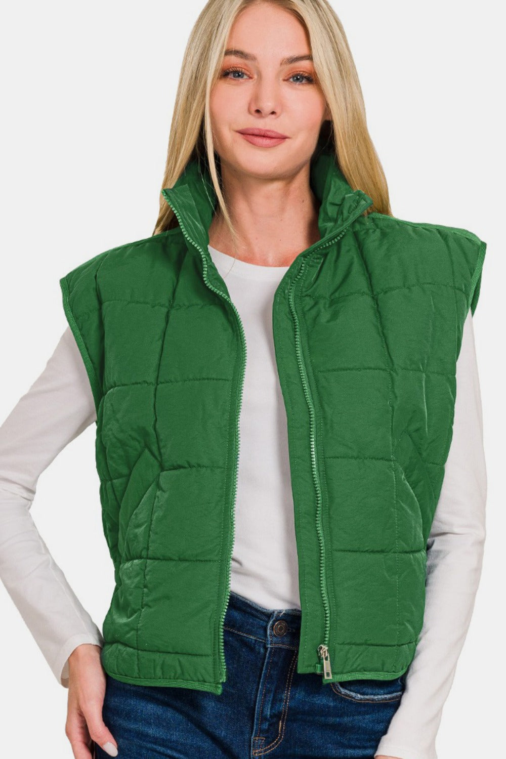 High Neck Puffer Vest