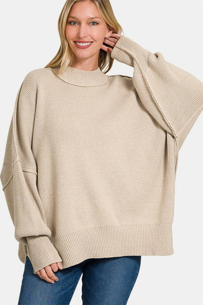 Side Slit Oversized Sweater