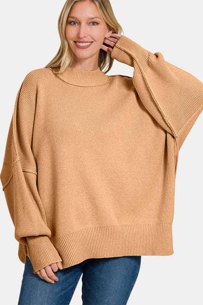 Side Slit Oversized Sweater