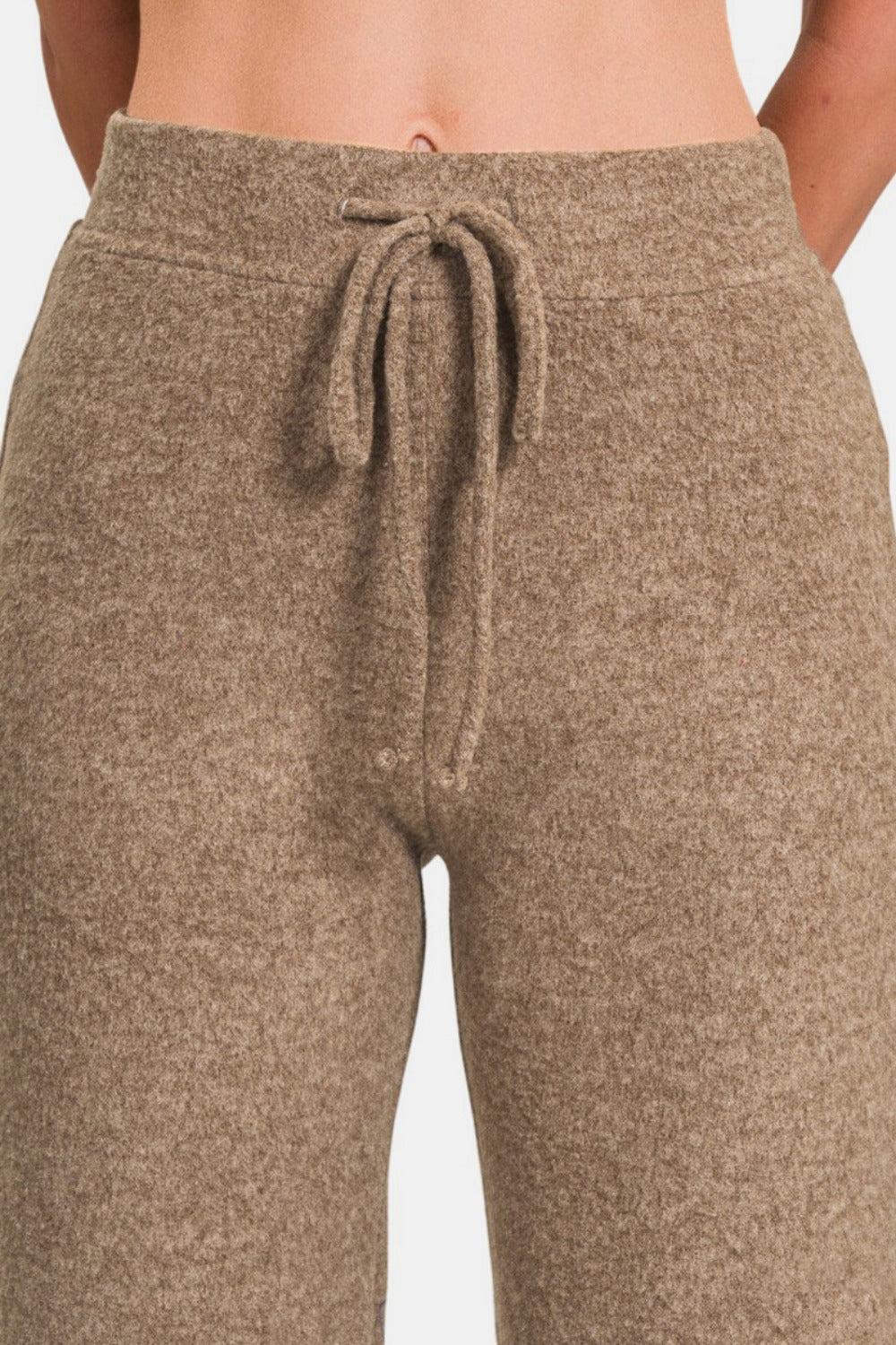 Cropped Soft Brushed Hacci Drawstring Pants