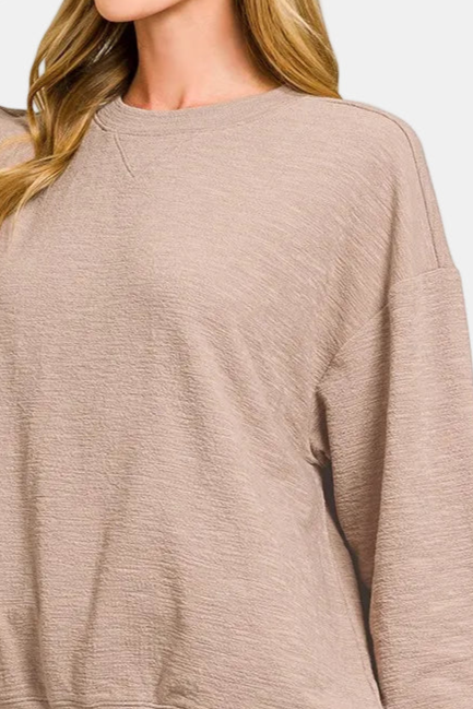 Slub Pullover & Shorts Set / ASH MOCHA