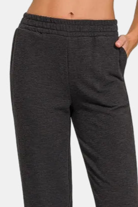 Cotton Slub Jogger Pants / BLACK