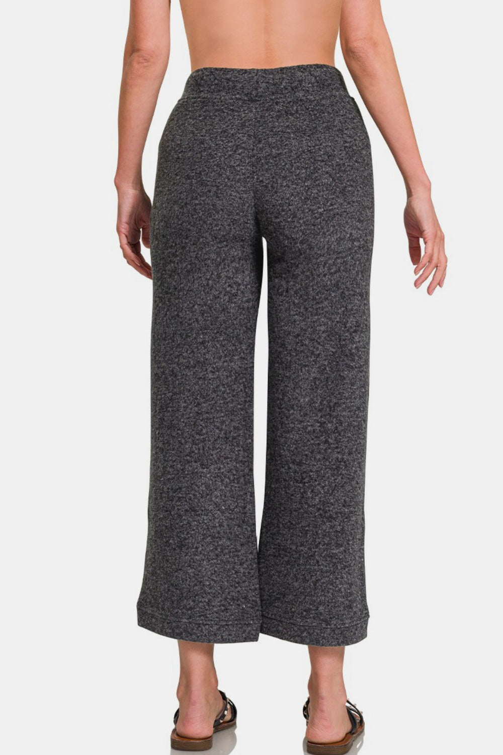 Cropped Soft Brushed Hacci Drawstring Pants