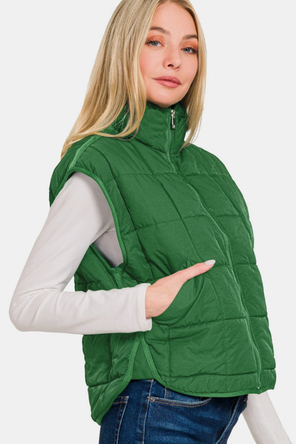 High Neck Puffer Vest