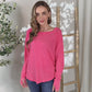 Crinkle Washed Thumb Hole Cuffs Long Sleeve Top
