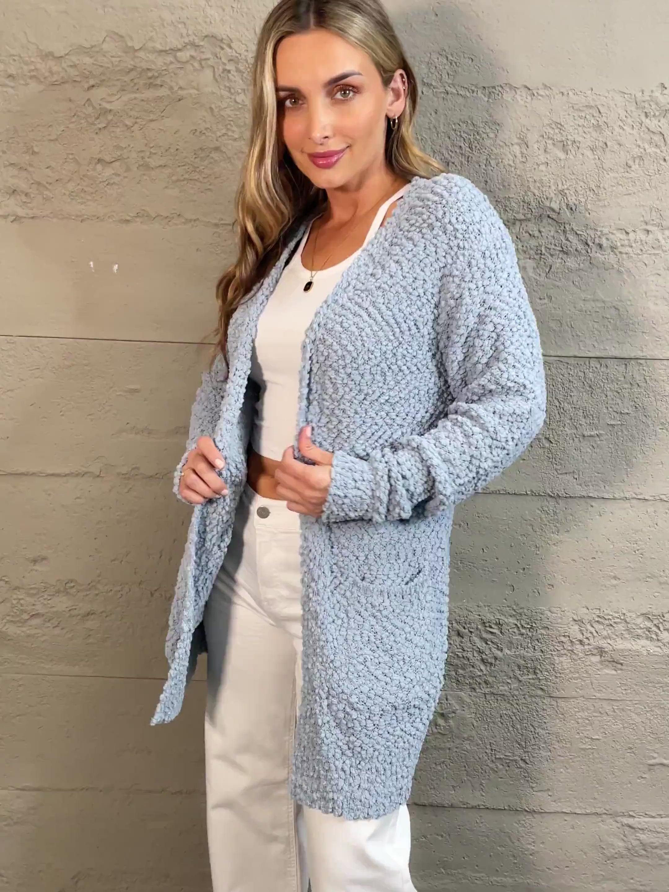 Popcorn sweater clearance cardigan