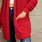 Long Sleeve Popcorn Sweater Cardigan With Pockets