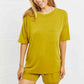 Drop Shoulder Top & Drawstring Waist Shorts Set