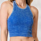 Washed Ribbed Seamless Cropped Tank Top