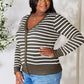 Striped Snap Button Cardigan