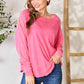 Crinkle Washed Thumb Hole Cuffs Long Sleeve Top