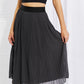 Woven Chiffon High Waist Pleated Midi Skirt