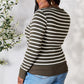 Striped Snap Button Cardigan
