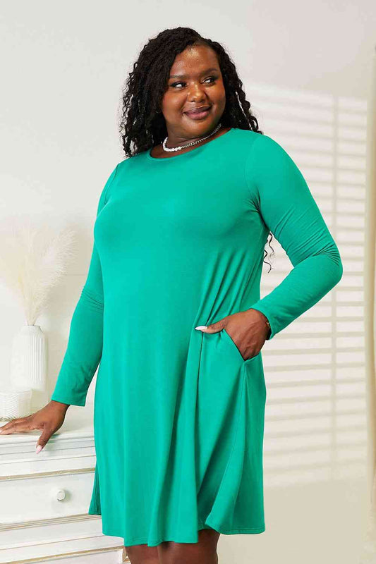 Zenana Outfitters shirt womens 1X green v-neck long sleeves