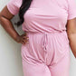 Romper With Elastic Waist & Back Keyhole Opening
