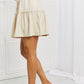 Soft Linen Drawstring Ruffle Mini Skirt