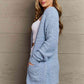 Long Sleeve Popcorn Sweater Cardigan With Pockets
