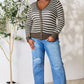 Striped Snap Button Cardigan