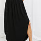 Smocked Waist Side Slit Maxi Skirt With Pockets