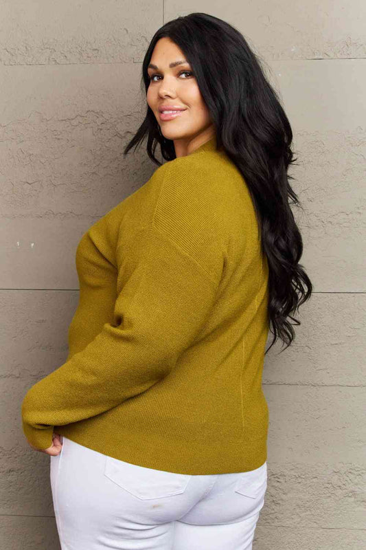 Viscose Sweater Cardigan / OLIVE MUSTARD