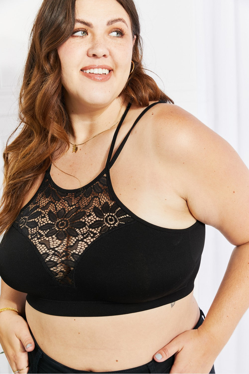 High neck best sale bralette plus size