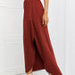 Smocked Waist Side Slit Maxi Skirt With Pockets