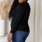 Snap Button Sweater Cardigan With Ribbed Detail