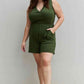 Cotton Sleeveless Romper With Pockets