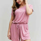 Romper With Elastic Waist & Back Keyhole Opening