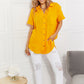 Double Gauze Button Down Raw Edge Short Sleeve Shirt