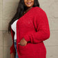 Long Sleeve Popcorn Sweater Cardigan With Pockets