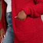 Long Sleeve Popcorn Sweater Cardigan With Pockets