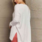 Hi-Low Hem V-Neck Center Seam Sweater